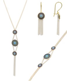 Resim Midyat Nurtaş Gümüş Yöresel Model Mardin Hasırı 925 Ayar Gümüş Üçlü Set 201021747 