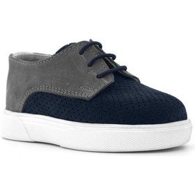 Resim Rakerplus Hakiki Deri Lacivert Gri Bağcıklı Erkek Çocuk Günlük Ayakkabı Lacivert 