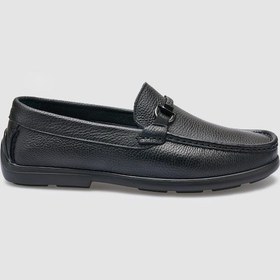 Resim Cabani %100 Hakiki Deri Siyah Toka Detaylı Erkek Loafer Siyah 