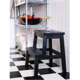 Resim IKEA Bekvam Basamaklı Mutfak Tabure Merdiven Siyah 43X50 