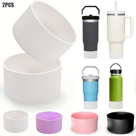 Resim 2 adet Silikon Bot 40oz & IceFlow 20oz 30oz için, Gürültüyü Azaltan Koruyucu Silikon Su Altı Kılıfı Aksesuarlar için Dış Mekanlar 