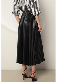 Resim Chıcnhappy Örme Kumaş Kadın Piliseli Etek Siyah 24op80010158 Siyah 