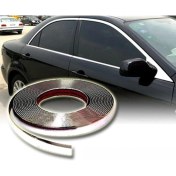 Resim Tiger Marketing 18 mm 3D Dekoratif Krom Nikelaj Şerit Çıta Panjur Şerit 10 Metre 