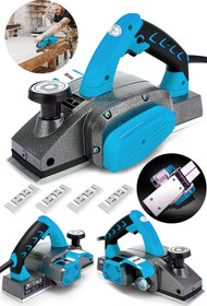 Resim STEİNER Alman Titan 4200 Watt Bakır Sargılı Metal Şanzuman Çift Bıçaklı Planya Rende Makinesi + 4 Bıçak 