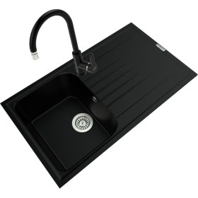 Resim Polex Cristalüx Granit Eviye P-02+Swan-3 Siyah 