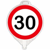 Resim Hayat Trafik Azami Hız 30 km Ultra Yuvarlak Levha Çift Taraflı Baskı 