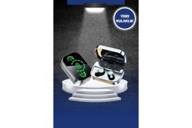 Resim Eco Port Dokunmatik Akıllı Saat Yeni Nesil Kulaklık Kampanyası Bluetooth Bağlantılı Anc Özelliği 