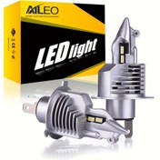 Resim 2 adet AILEO Fighter H4 LED 22000LM 100W 8000K 6000K 4300K Süper Parlak Yüksek/Düşük Işın LED Otomatik Lamba CSP Çip Araba Işığı 
