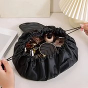 Resim 1 adet İpli Makyaj Çantası - Seyahat ve Günlük Kullanım için Taşınabilir, Kokuşuz Polyester Kozmetik Düzenleyici 