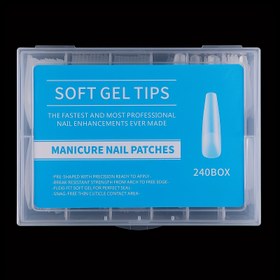 Resim Soft Gel X Tırnak Uçları 240 Adet / Kutu Uzun Mat Akrilik Tırnak Uçları Bale Yanıltıcı Tırnaklar Tırnak Sanatı Tasarımı Için Basın Tırnakları Tırnak Sanatı DIY Için Manikür Araçları 