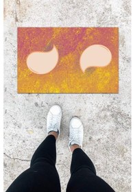 Resim Dijital Baskı Ebruli Damla Desen Kapı Önü Paspası K-1035 