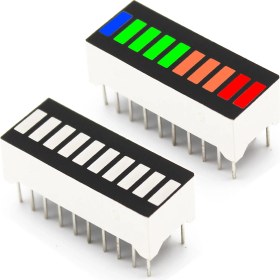 Resim Alkatronik 4 Renk Bar LED 10 Segment Akü Batarya Kapasite Doluluk Göstergesi 