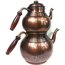 Resim Shark Anatolia Antik Klasik El Dövmesi Bakır Çaydanlık No 3 