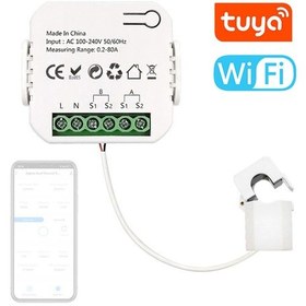 Resim Maiyame Tuya Wifi Akıllı Enerji Ölçer, 1 Kanal, İki Yönlü Akım/voltaj Gözlemcisi, Ct Sensörlü, Ac110-240v, Mobil Uygulama Kontrolü 