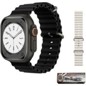 Resim ecocenter Ultra 2 Siyah Kasa Bluetooth Arama ve Sosyal Medya Bildirim Destekli Watch Ultra 2 Akıllı Saat 