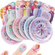 Resim 1 Kutu Disney Prenses Tırnak Stickerları & Yapışkan Tırnak Uçları Seti - Frozen Elsa, Anna, Sofia, Pamuk Prenses Denizkızı Rastgele Karikatür Tasarımlı Sahte Tırnak Çıkartmaları, Mükemmel Noel Doğum Günü Partisi Hediyesi için Tırnak Sanatı Dekorasyonu 