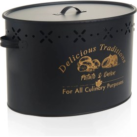 Resim Matmel Metal Bölmeli Patates Soğan Kovası - Siyah - 18 Lt 