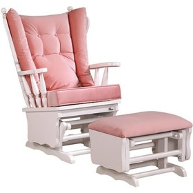Resim Meltem Kids Sallanır Emzirme Dinlenme Koltuğu Sallanan Sandalye Sallanan Koltuk + Markiz (Beyaz-Pembe 3010) 