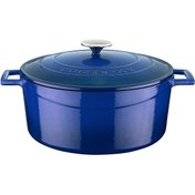 Resim Lava Döküm Folk 28 CM Mavi Yuvarlak Tencere LV Y TC 28 K1 B 