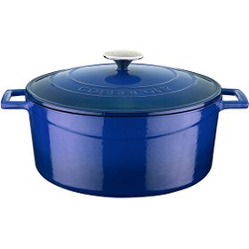 Resim Lava Döküm Folk 28 CM Mavi Yuvarlak Tencere LV Y TC 28 K1 B 