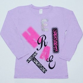 Resim Hçm Kız Çocuk Uzun Kollu Tshirt Pullu Harf Baskılı Bisiklet Yaka E9 Lila 