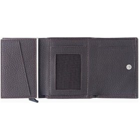 Resim Hakiki Deri Unisex Mekanizmalı Cüzdan 626Mg - Kahve-Kahve Kahverengi 