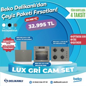 Resim Beko Lüx Gri Ankastre Cam Set 