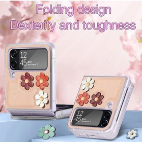 Resim Pembe Anti-şok İnce Hafif Deri Kılıf Samsung Galaxy Uyumlu Z Flip4 5g Flip 4 Zflip4 Telefon Aksesuarları Samsung Z Flip 4 