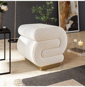 Resim Sally S Puf, Oturma Odası, Antre Puf, Krem, Gold Metal Ayak KREM 