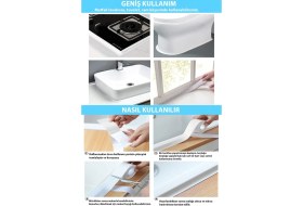 Resim Rowermax Su Sızdırmaz Geçirmez Bant Lavabo Küvet Kenar Bandı 2 Li Set 