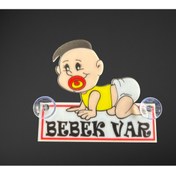 Resim HMNL Arabada Bebek Var Araba Stickeri Fanatik Bebek Pleksi Vantuzlu 