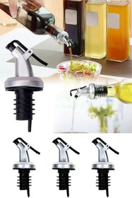 Resim BİTERSE 3'lü Kapaklı Şişe Ucu Servis Aparatı Damlalık Yağdanlık Tıpa Tapa Mantar 