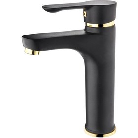 Resim Gms Zümra Lavabo Musluk Bataryası Altın - Siyah Zm200 