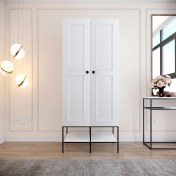 Resim Pasific Home Martin 2 Kapaklı Gardırop Elbise Dolabı, Parlak Beyaz 