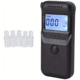 Resim Xuweiwei Siyah Hotu Dijital Alkol Test Cihazı Lcd Ekran 5 Değiştirilebilir Ağızlık Taşınabilir Bac Ölçer Kişisel Profesyonel Kullanım 