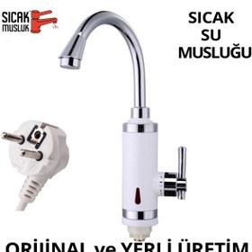 Resim Sıcak Musluk Elektrikli Ani Su Isıtıcı Termal Şofben Musluk Lavaboya Monteli Asg-4b Tek Su Girişli 