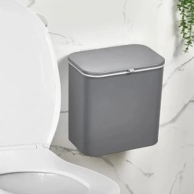 Resim Skygo Fonksiyonel Kapaklı Banyo Mutfak Wc Origa Çöp Kovası Tezgahüstü ve Duvar Aparatlı Yapışkanlı, Döner Kapaklı Çöp Kutusu, Mutfak Için Çöp Kutusu (15LT) (Beyaz) 