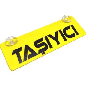 Resim Taşıyıcı Yazılı Sarı Dekor Plaka Vantuzlu Cam Süsü 