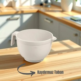 Resim Melkan Home Mikser Kase, Çırpma Kabı, Kulplu Mikser Karıştırma Kabı 3 Litre Krem Mikser Kabı 
