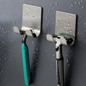 Resim 1/2 adet Paslanmaz Çelik Jilet Tutucu saç tokası, Su Geçirmez Kendinden Yapışkanlı Jilet Tutucu saç tokası, Banyo ve Mutfak İçin Uygun, Lofah Bornoz, Havlular ve Ceketleri Düzenlemek İçin Kullanılır 