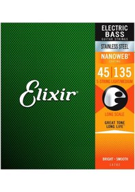 Resim Elixir 45-135 Nanoweb 5 Telli Bas Tel Seti (14782) 
