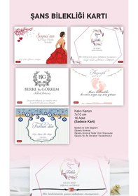 Resim Kına Bride To Be Nişan Düğün Hediyelik Şans Bilekliği Kartı 16 Ad 