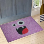 Resim Mor Gülen Emoji Çift Taraflı Kauçuk Kapı Önü Paspası 