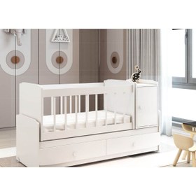 Resim Patiko Furniture Swing Büyüyen Mdf Çıtalı Beşik 