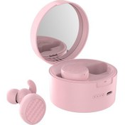 Resim Soulader Kablosuz Şarjlı Led Işıklı Taşınabilir Büyüteçli Makyaj Aynası, 360 Derece Dönebilir, Şişli Tasarım, Pembe Renk 