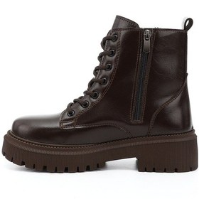 Resim Gönderi R Kahverengi Fermuarlı Kalın Topuklu Postal Bot kahverengi 