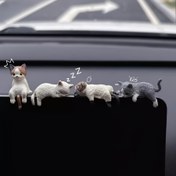 Resim Sevimli Kedi Araba Gösterge Paneli Dekoru - Ev & Ofis için Reçine Anime Temalı Süs, Mükemmel Noel Hediyesi, Kedi Araba Dekoru, Ekran Süsü 