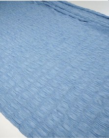 Resim Mavi Renkte Bürümcüklü Jarse Kumaş 130x310cm-10830 Mavi 