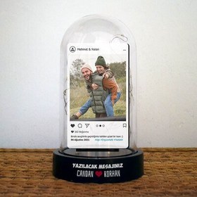 Resim Kişiye Özel Instagram Işıklı Fanus 