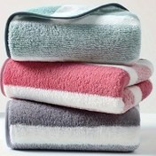 Resim Süper Emici Hızlı Kuruyan Şeritli Havlu, %100 Polyester, Çağdaş Tasarım, Yastık Şeklinde, Ev, Otel ve Spa Kullanımı için Makine ve El Yıkamalı - Modern Banyo Temel Gereçleri 
